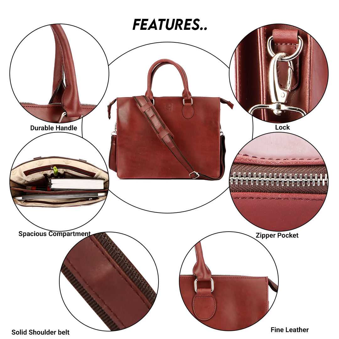 Elegant Wine Color Briefcase