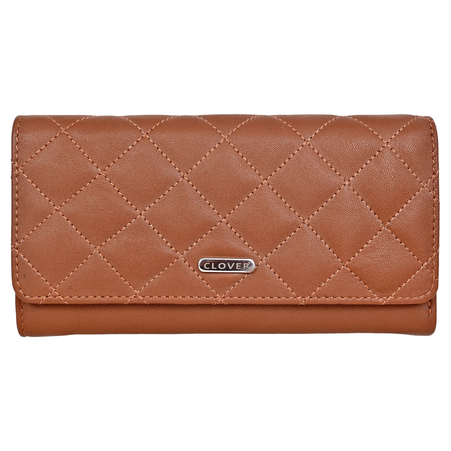 Quilting Pattern Milled Tan Finish Clutch