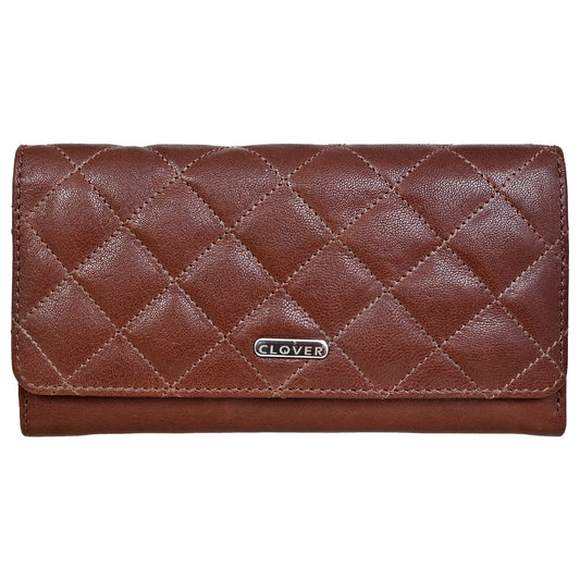 Quilting Pattern Milled Brown Finish Clutch