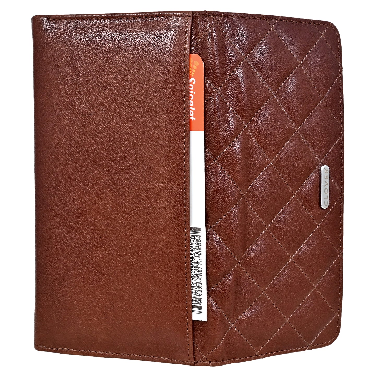 Quilting Pattern Milled Brown Finish Clutch