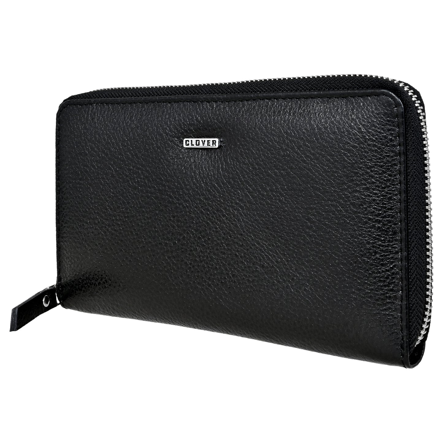 Simply Black Grain Zip Around Clutch