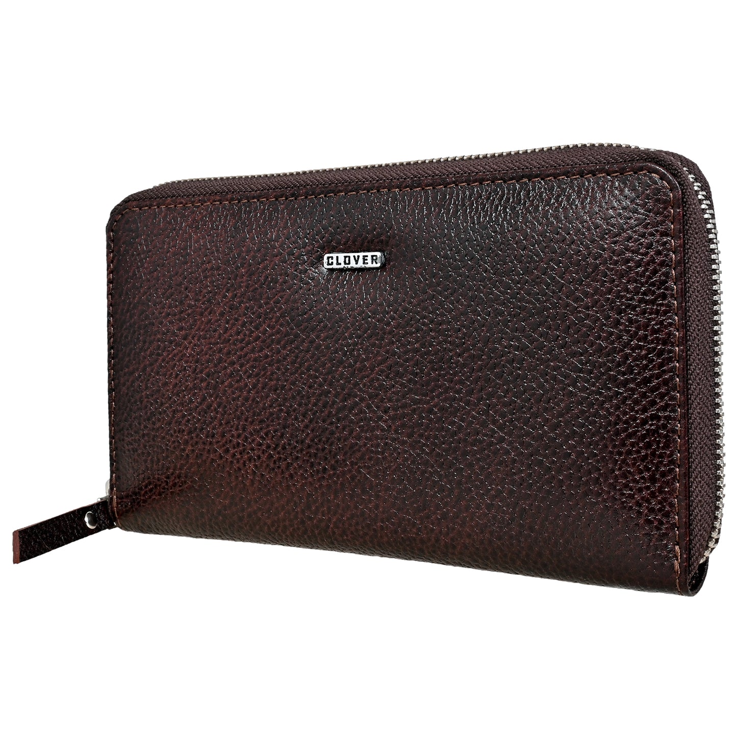 Simply Brown Grain Zip Around Clutch