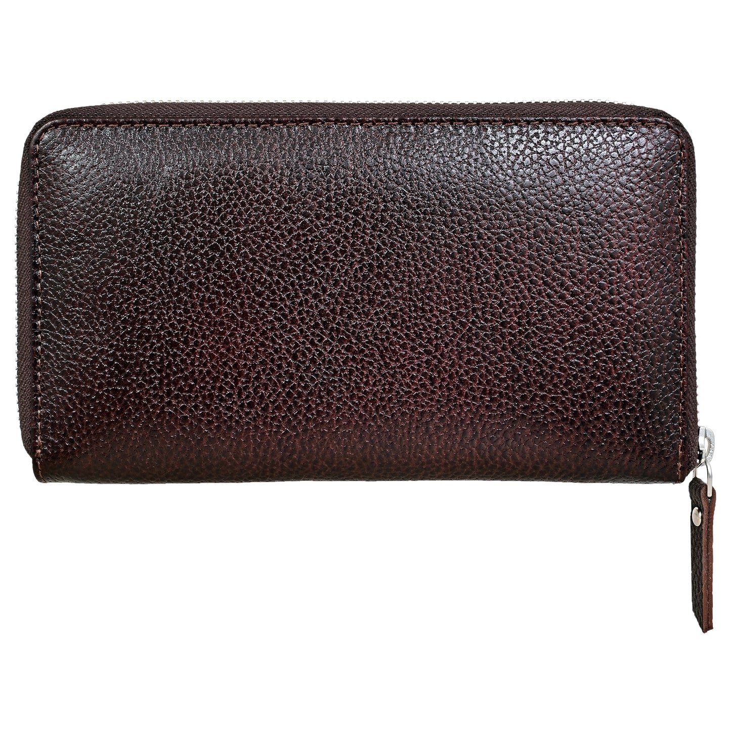 Simply Brown Grain Zip Around Clutch