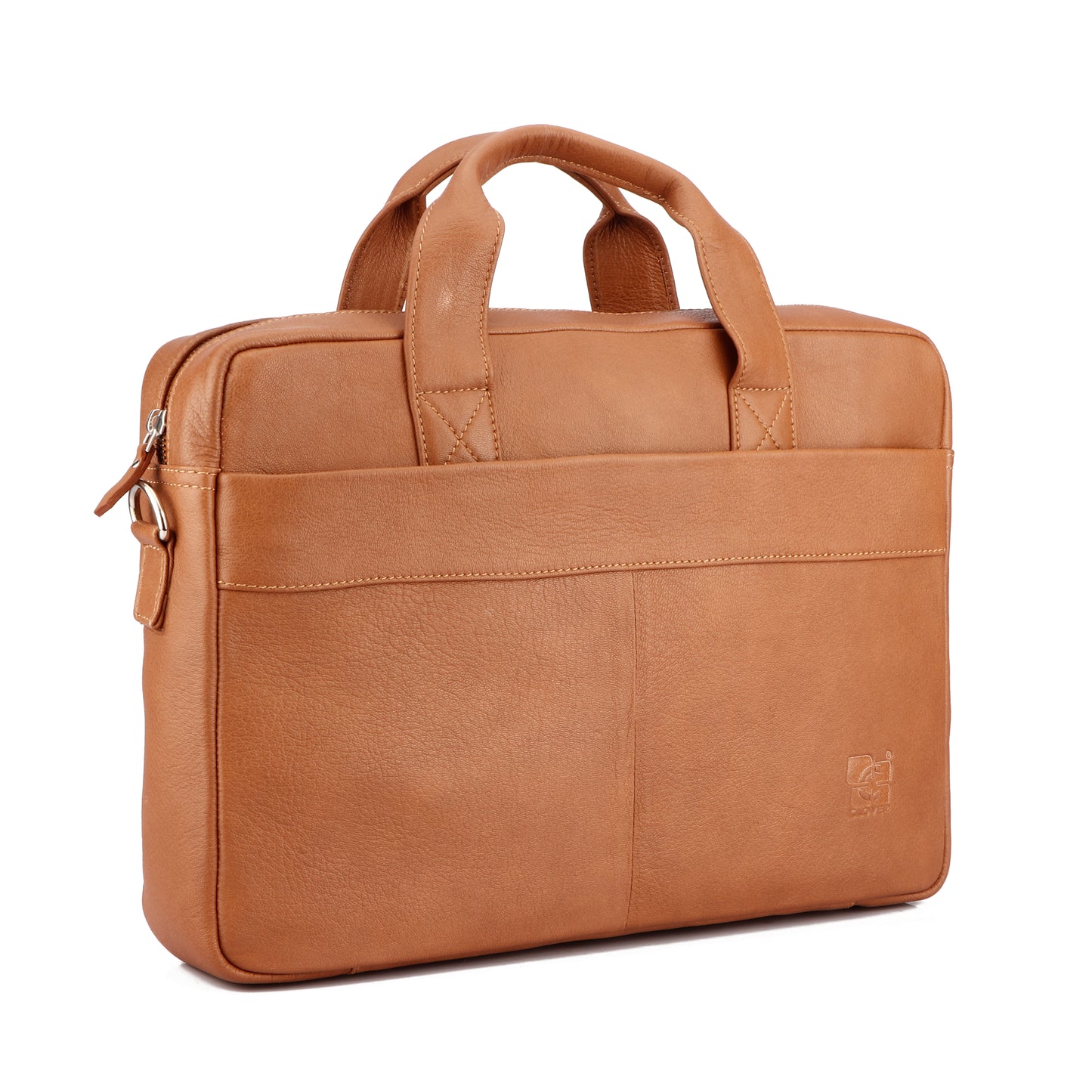 Natural Tan Color Leather Briefcase