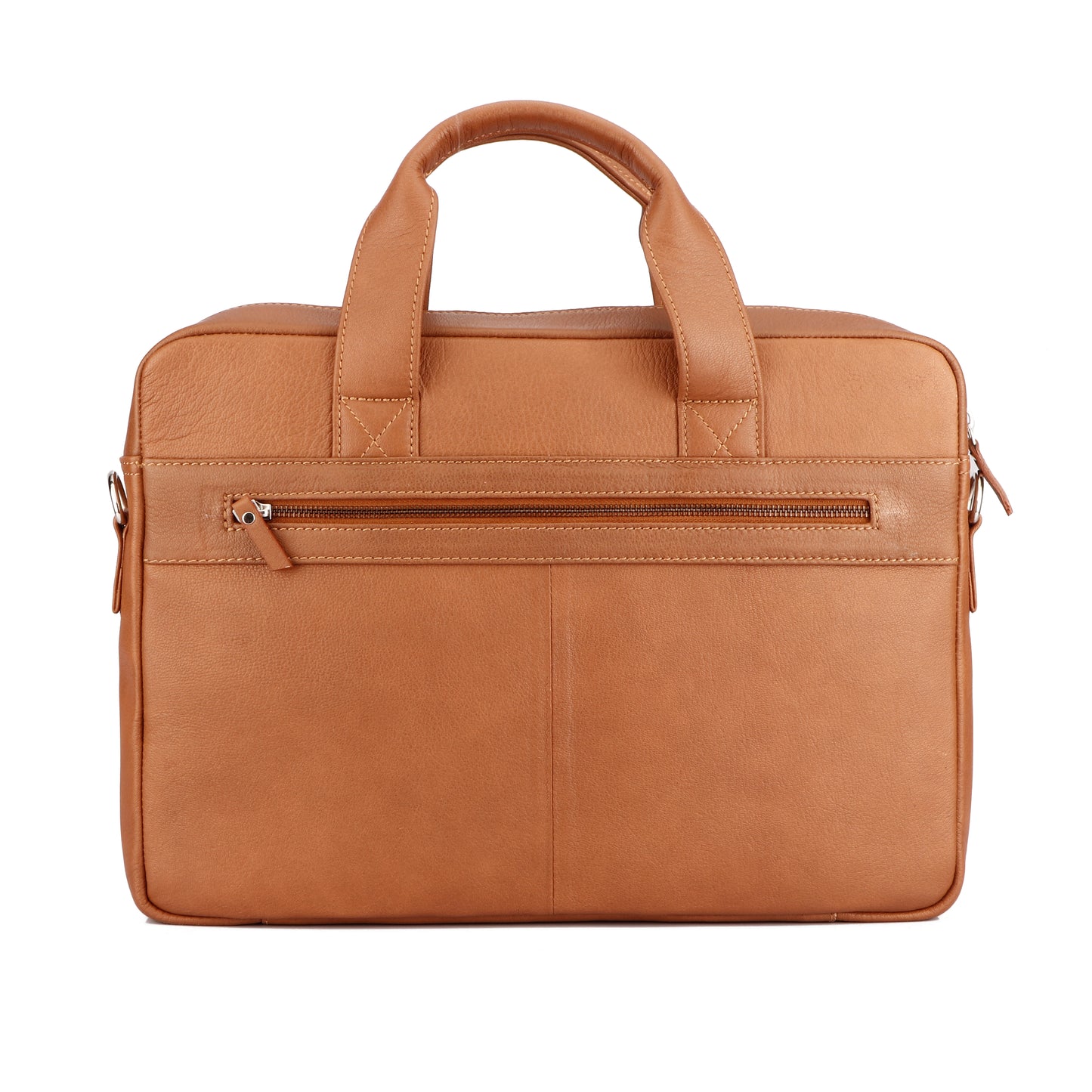 Natural Tan Color Leather Briefcase