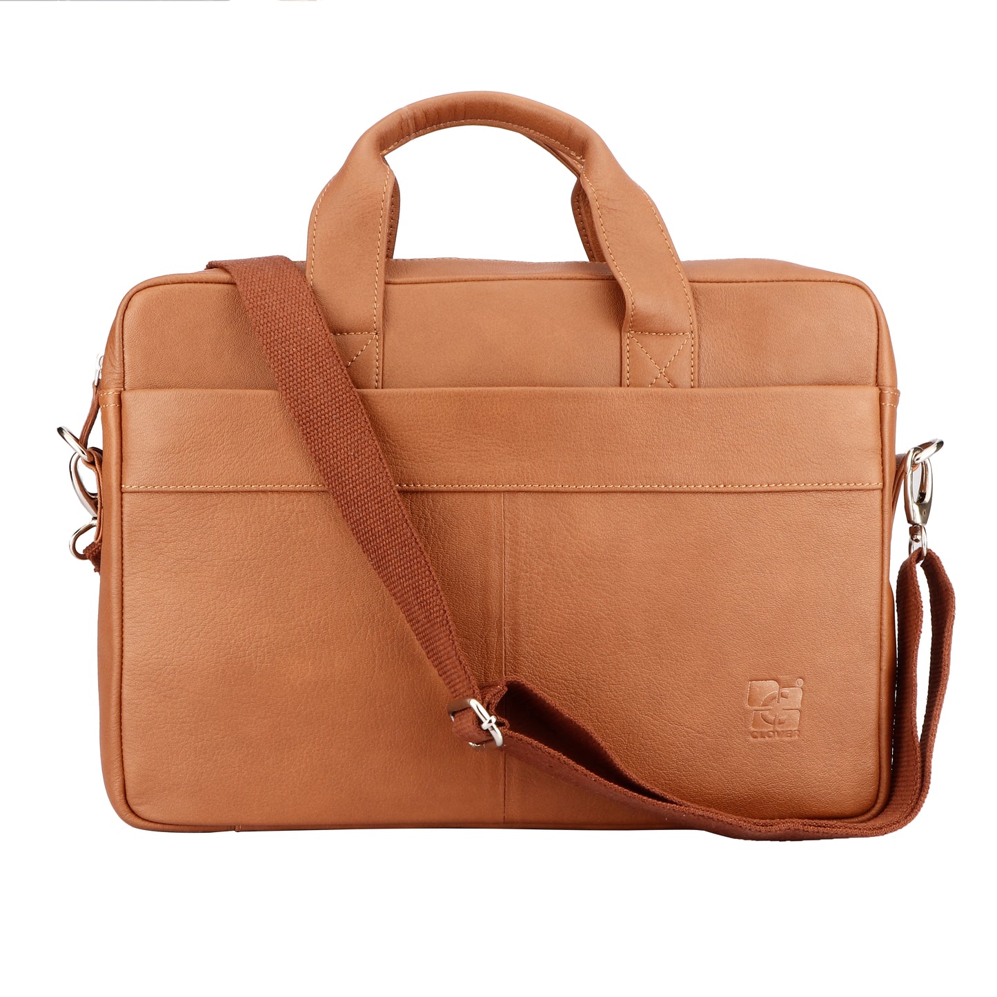 Natural Tan Color Leather Briefcase