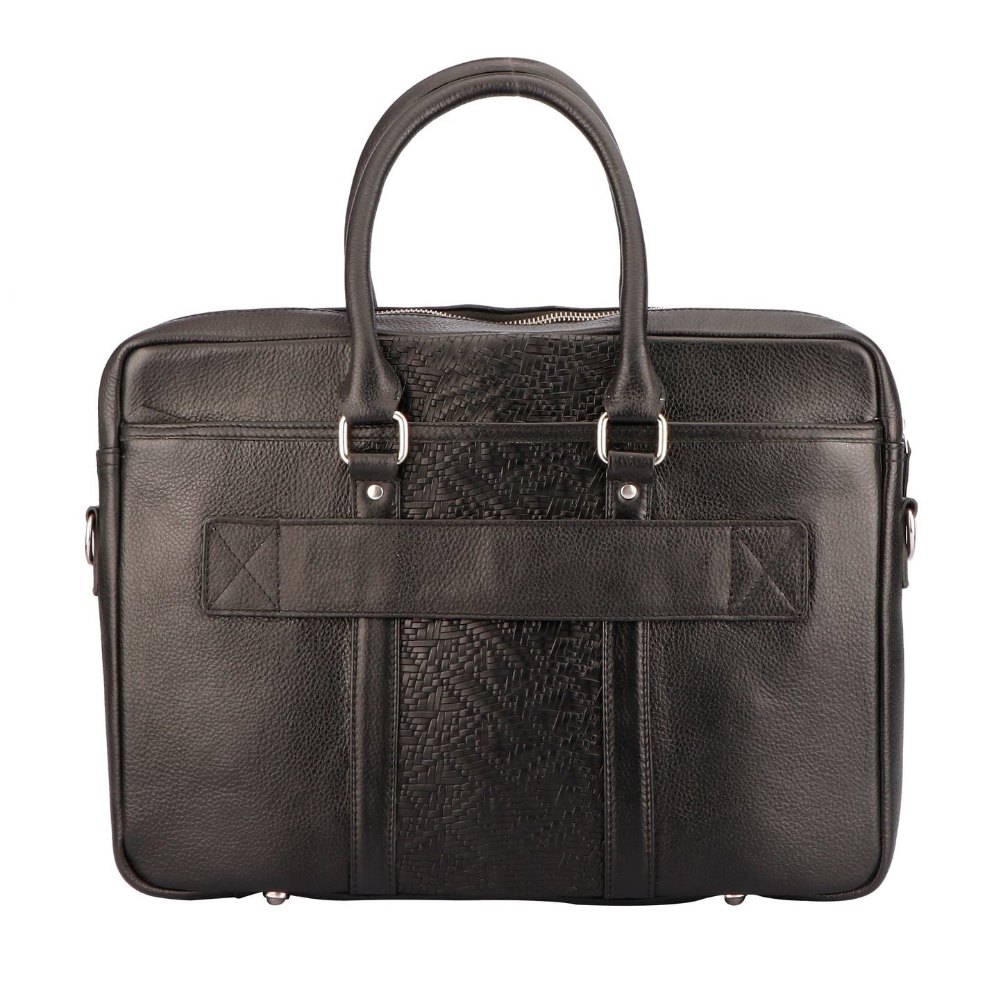 Leather Briefcase with Trolly Sleeve with Mat Pattern