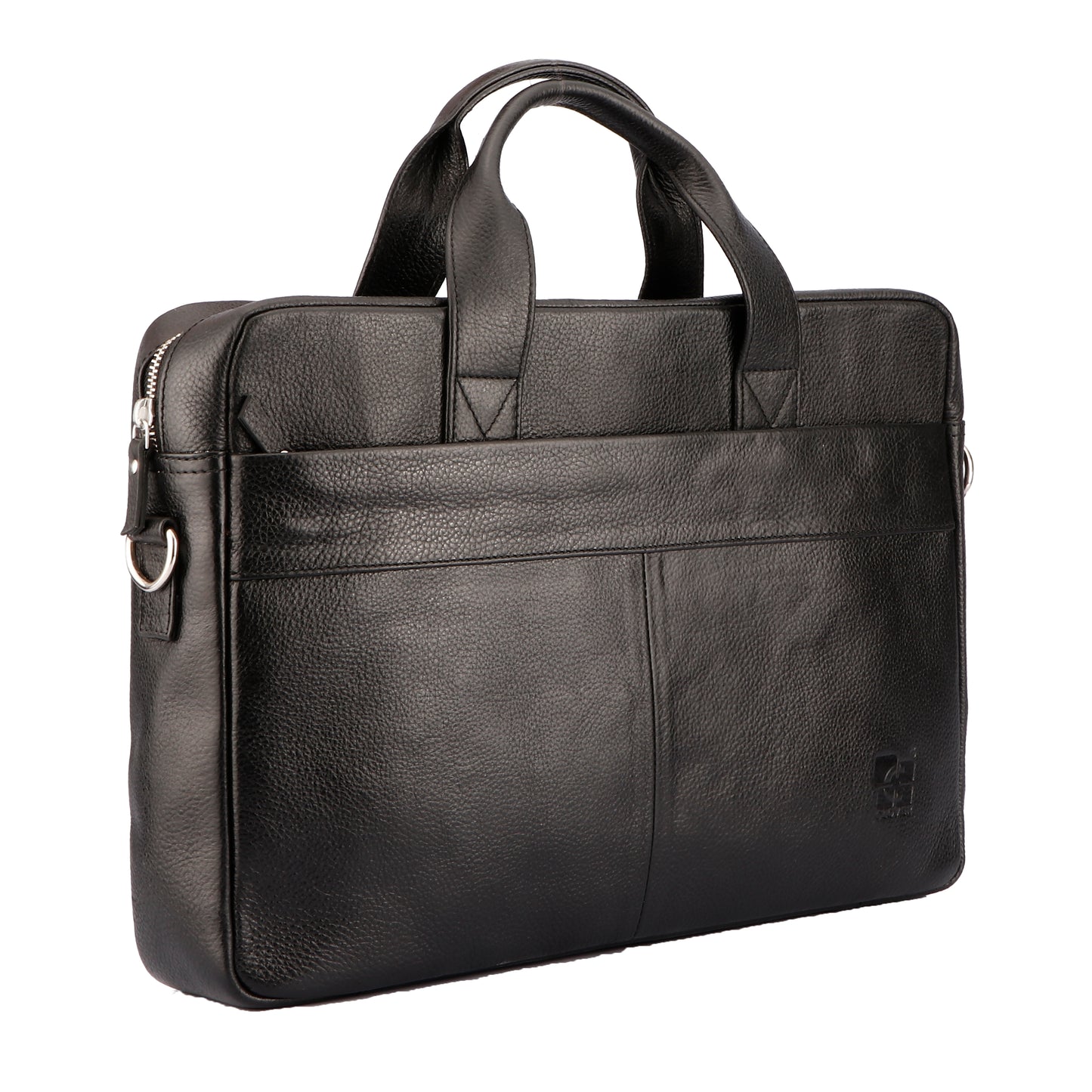 Natural Black Color Leather Briefcase