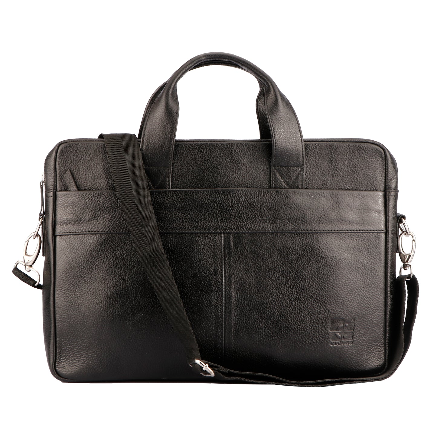 Natural Black Color Leather Briefcase