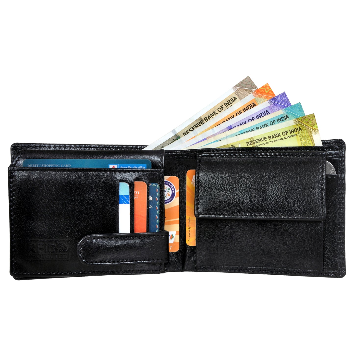 GWCC606 Gents Wallet in Grain Leather, RFID Protected