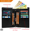 Men's Wallet, Full Grain Leather, Note Case, 10 Card Slots with 1 Zip Pocket, Passport Pocket, RFID Protected | Clover - Image 2