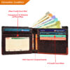 Men's Wallet, Full Grain Leather, Bi-Fold, 10 Card Slots, RFID Protected | Clover - Image 2