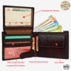 Men's Wallet, Full Grain Leather, Bi-Fold, 7 Card Slots with Coin Pocket, RFID Protected | Clover - Image 4