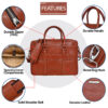 LBCC011 Executive Laptop Bag in Top Grain Leather, RFID Protected - Image 2