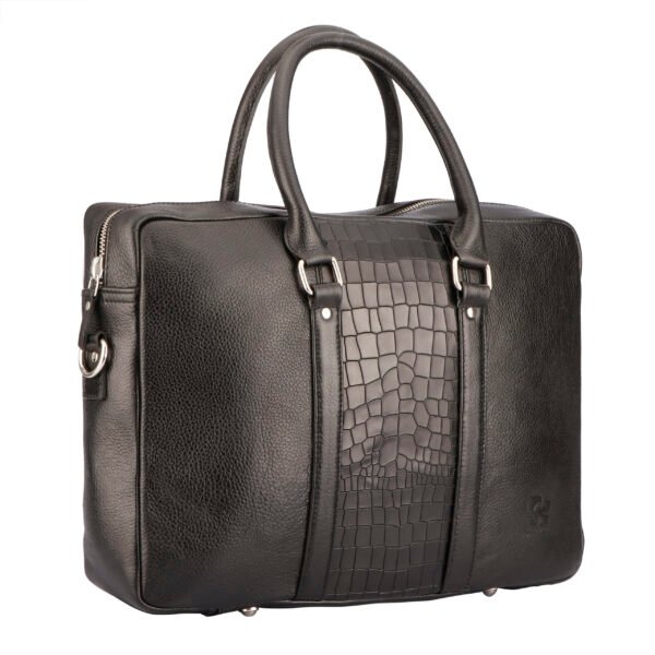 LBCC008 Executive Laptop Bag in Top Grain Leather, RFID Protected - Image 4